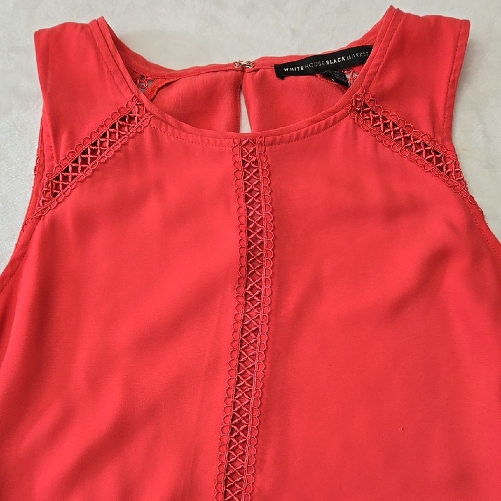 WHBM‎ Sleeveless Blouse, Lace, Salmon Color, Size M